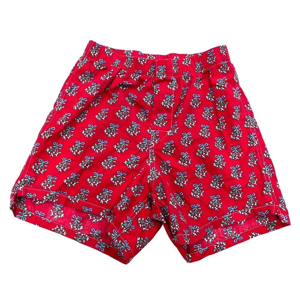 Vineyard Vines Boxers Men's Size XS Mistletoe Print 100% Cotton Holiday Red‎